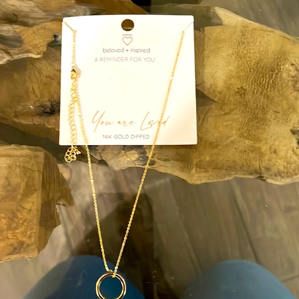 You are loved necklace . dipped in 14 k gold